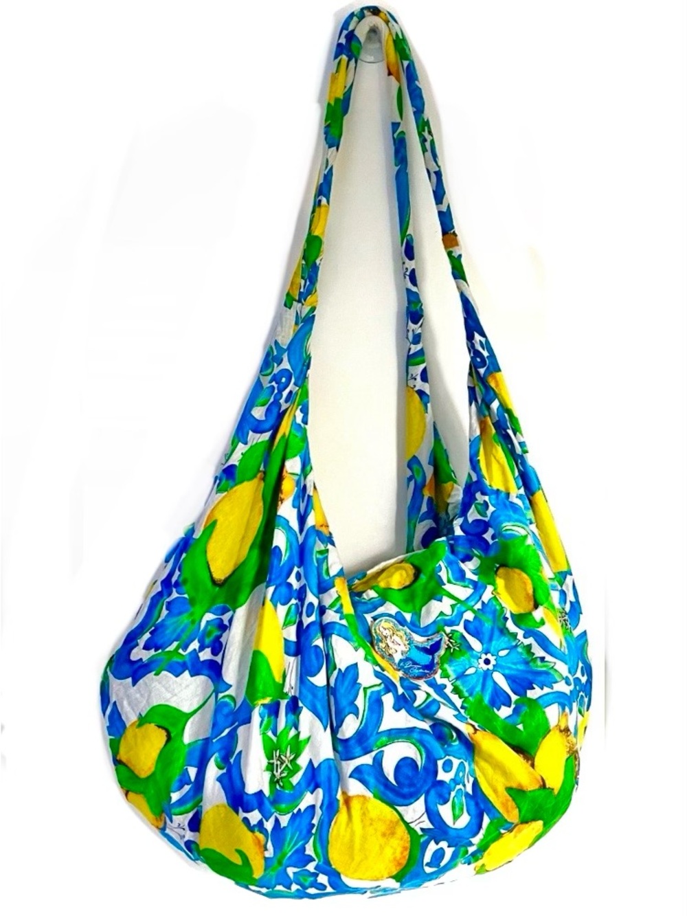 Antica Sartoria Lemon and Flowers Hobo Beach Bag -NWT